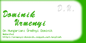 dominik urmenyi business card