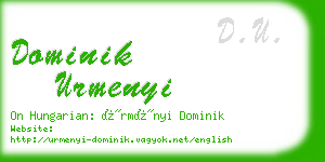 dominik urmenyi business card